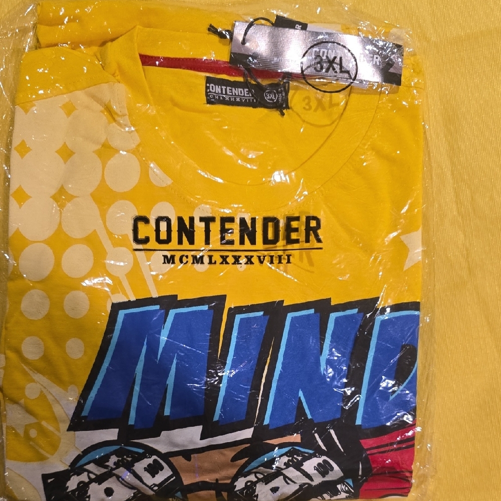 Contender “Mind on Money”Yellow Graphic Tee for Men